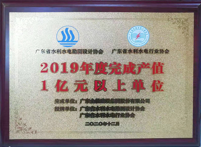 2019年度产值1亿元以上单位